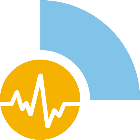 Symbol Pflege. Kreis mit Puls Zeichen